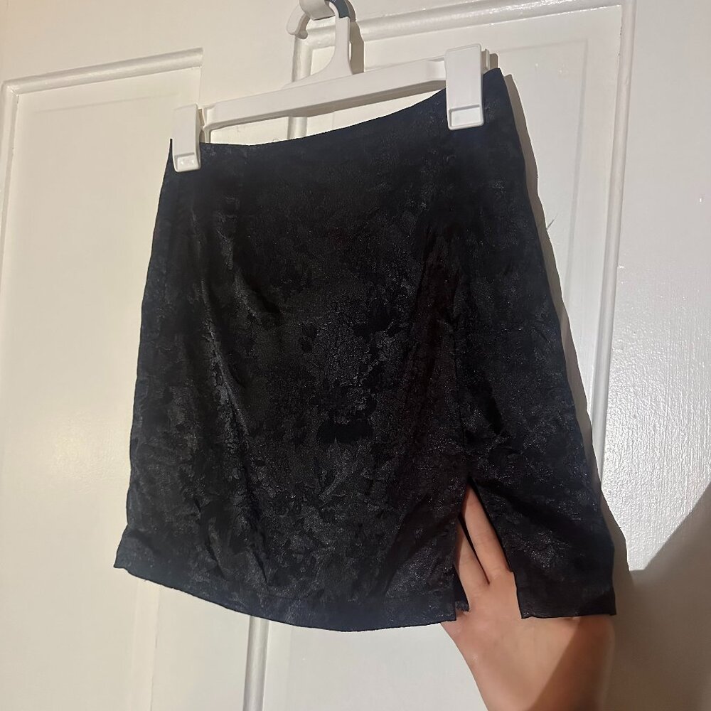 Satin black Mini skirt